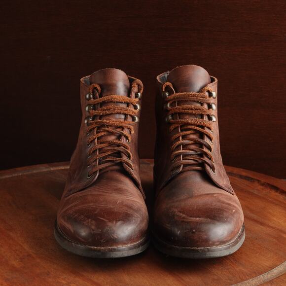 Rhodes Boots Mens SZ 10 Brown Dean Plain Toe Leather Ankle Heritage Classic READ main image 9